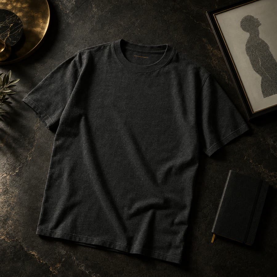 T-shirt with the affirmation printed inside the collar